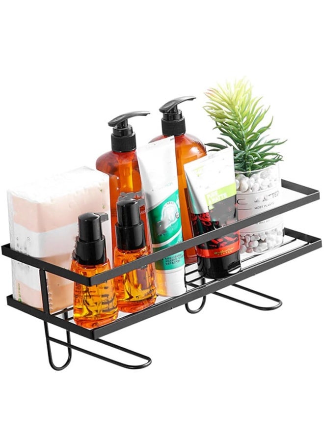 هومستر فوق رف تخزين المرحاض, حامل ورق المرحاض الوقوف الرفوف, رف تخزين الحمام الخالي من الكلمة مع 2 خطايات, منظمي المساحة الصغيرة للحمام, المنزل, سطح الحامل, الأسود - Image 5