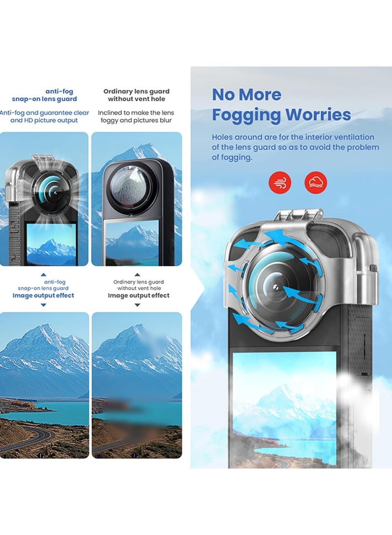 General Sports Camera Protection Accessory Kit Compatible with Insta360 X3, Anti-fog Lens Protective Cap Protector X3 Handheld Camera Silicone Sleeve Sleeve  - Image 3