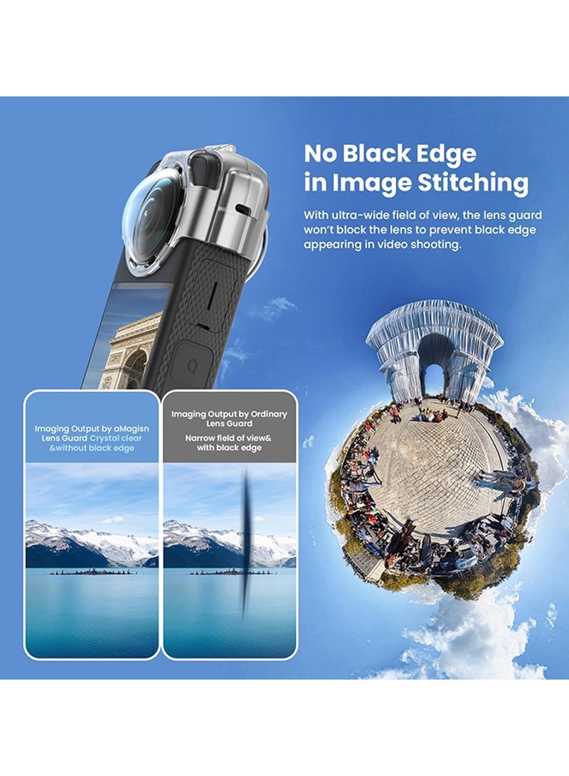 General Sports Camera Protection Accessory Kit Compatible with Insta360 X3, Anti-fog Lens Protective Cap Protector X3 Handheld Camera Silicone Sleeve Sleeve  - Image 4