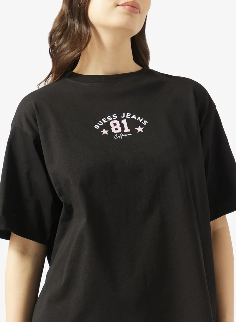 Guess  Short Sleeve Crew Neck 81 Star T-Shirt for Women | Best Price UAE