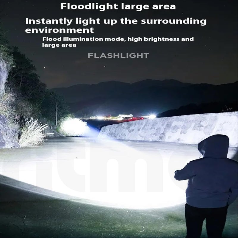 Ritmo Ritmo Flashlight Rechargeable Long Shot Strong Light Focusing Camping White Laser Flashlight LED Flashlights with 8 Light Modes Handheld Flashlights for Emergencies Camping Hiking  - Image 5