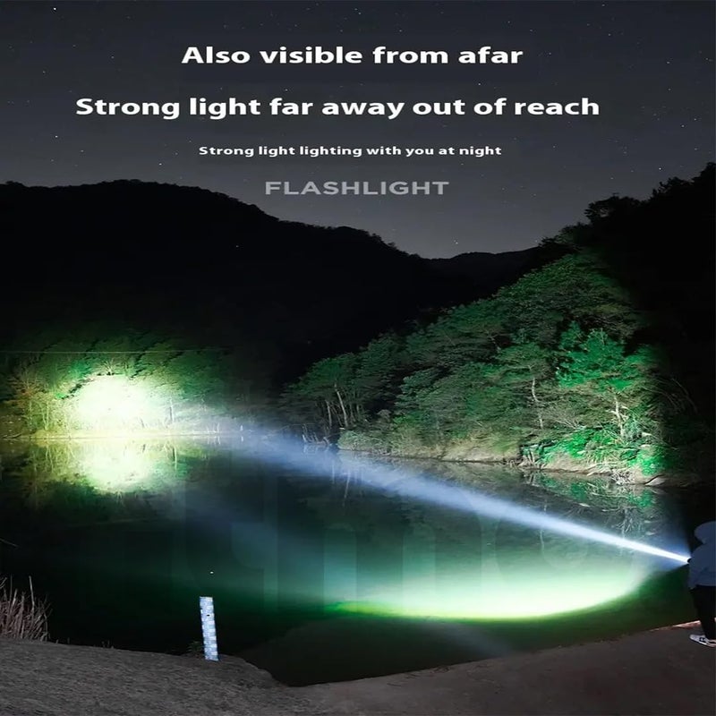 Ritmo Ritmo Flashlight Rechargeable Long Shot Strong Light Focusing Camping White Laser Flashlight LED Flashlights with 8 Light Modes Handheld Flashlights for Emergencies Camping Hiking  - Image 4
