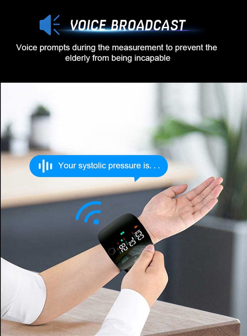 Smart Touchscreen Integrated Digital Blood Pressure Monitor With Automatic LCD Display & Voice Broadcast, Includes Rechargeable Battery, Wrist Cuff, Heart Rate & Pulse Monitor - Image 2