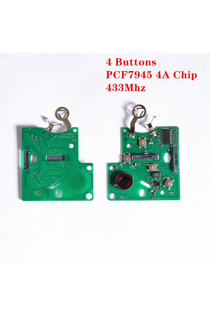 إيروريكس مفتاح ذكي بدون مفتاح، قطعة واحدة بدون شعار! مفتاح تحكم عن بعد بأربعة أزرار، بتردد 433 ميجاهرتز، 4 أمبير، مزود بشريحة PCF7945/PCF7953، متوافق مع سيارات رينو. - Image 3