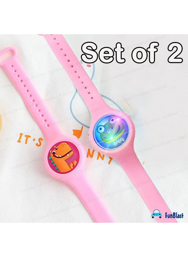 FunBlast Light Wrist Band for Kids - Set of 2 Pcs Kids Wrist Band for Boys and Girls, Band Cute Bracelet Wrist Band with LED Light Up, Return Gift for Kids - Random (Set of 2-PinkRandom) - Image 4