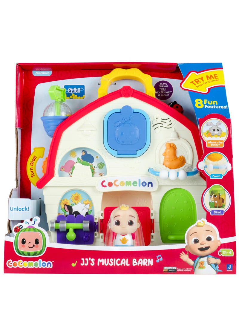 Jazwares Cocomelon JJ Musical Barn with 2.5-Inches JJ Figure, Battery Operated | Press the Ladybug to play 3 Song Clips! | Musical Playset | Interactive Toy | Entertaning Toy | Educational & Learning Toy | Gift for Toddlers & Kids - Image 1