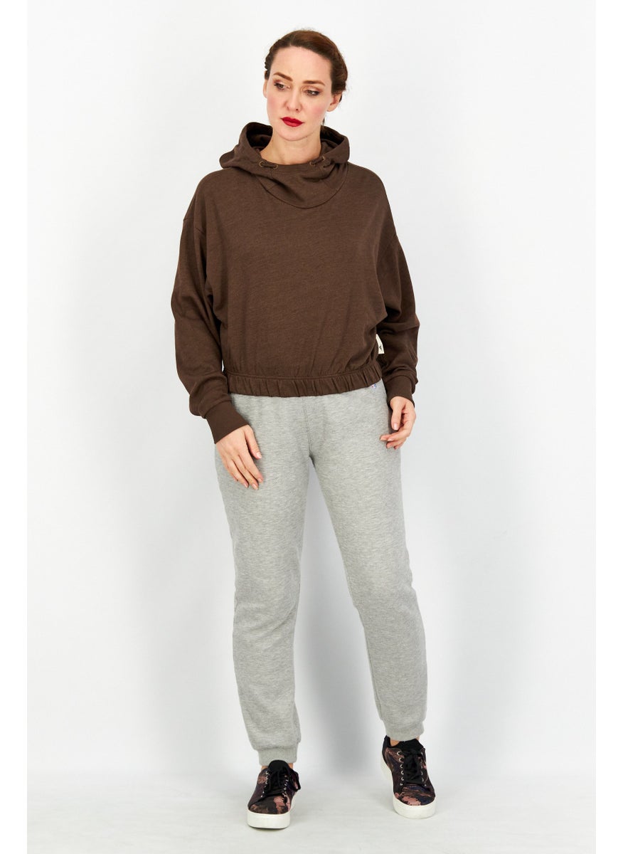 Adidas - Women Sportswear Fit Cropped Sweatshirt, Brown - Image 1