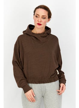 Women Sportswear Fit Cropped Sweatshirt, Brown
