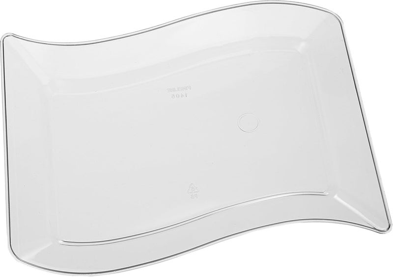 Wavetrends Fineline Settings Wavetrends Clear RectangularWave ChinaLike 55 X 75 Plate 120 Pieces - Image 1