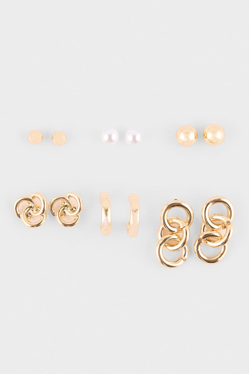 DeFacto Gold Woman Woman 6 Piece Earrings Casual - Image 2