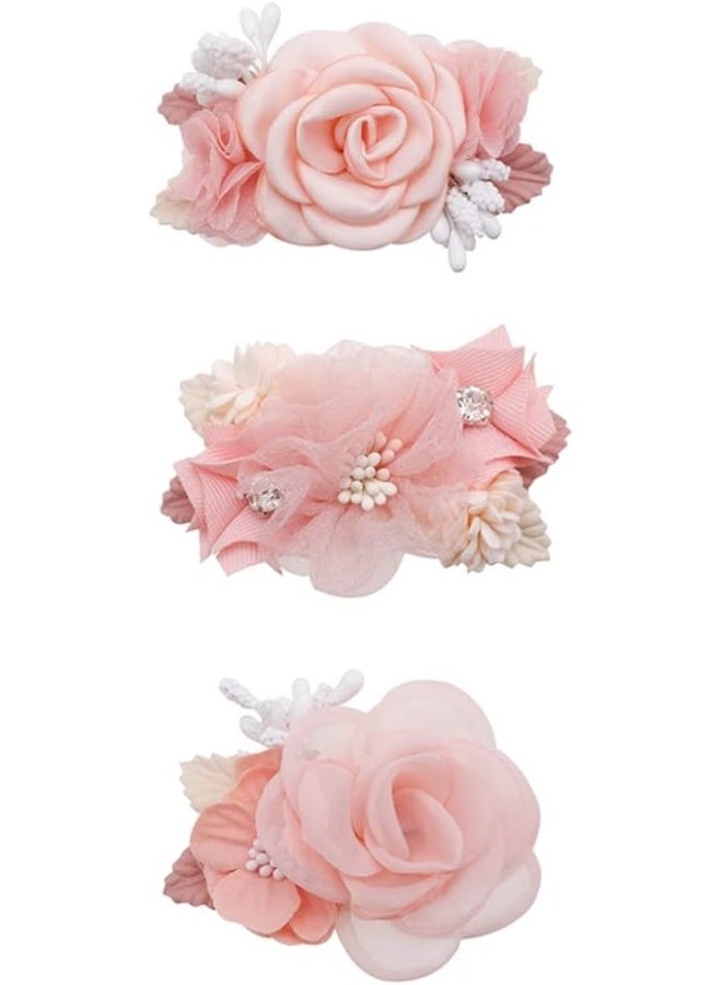 BFNAAgirl Flower Hair Clip Baby Girl Hair Bows Exquisite Hair Accessories Alligator Clips for Infants Toddlers Teen Kids Gift 3pcs/set - Image 1