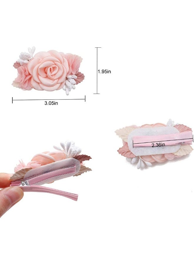 BFNAAgirl Flower Hair Clip Baby Girl Hair Bows Exquisite Hair Accessories Alligator Clips for Infants Toddlers Teen Kids Gift 3pcs/set - Image 3