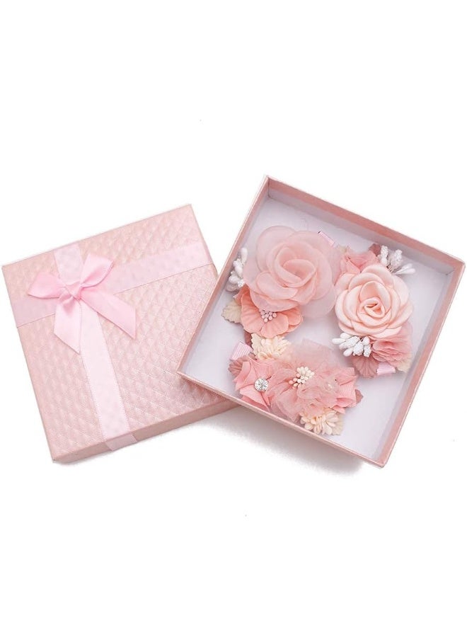 BFNAAgirl Flower Hair Clip Baby Girl Hair Bows Exquisite Hair Accessories Alligator Clips for Infants Toddlers Teen Kids Gift 3pcs/set - Image 2