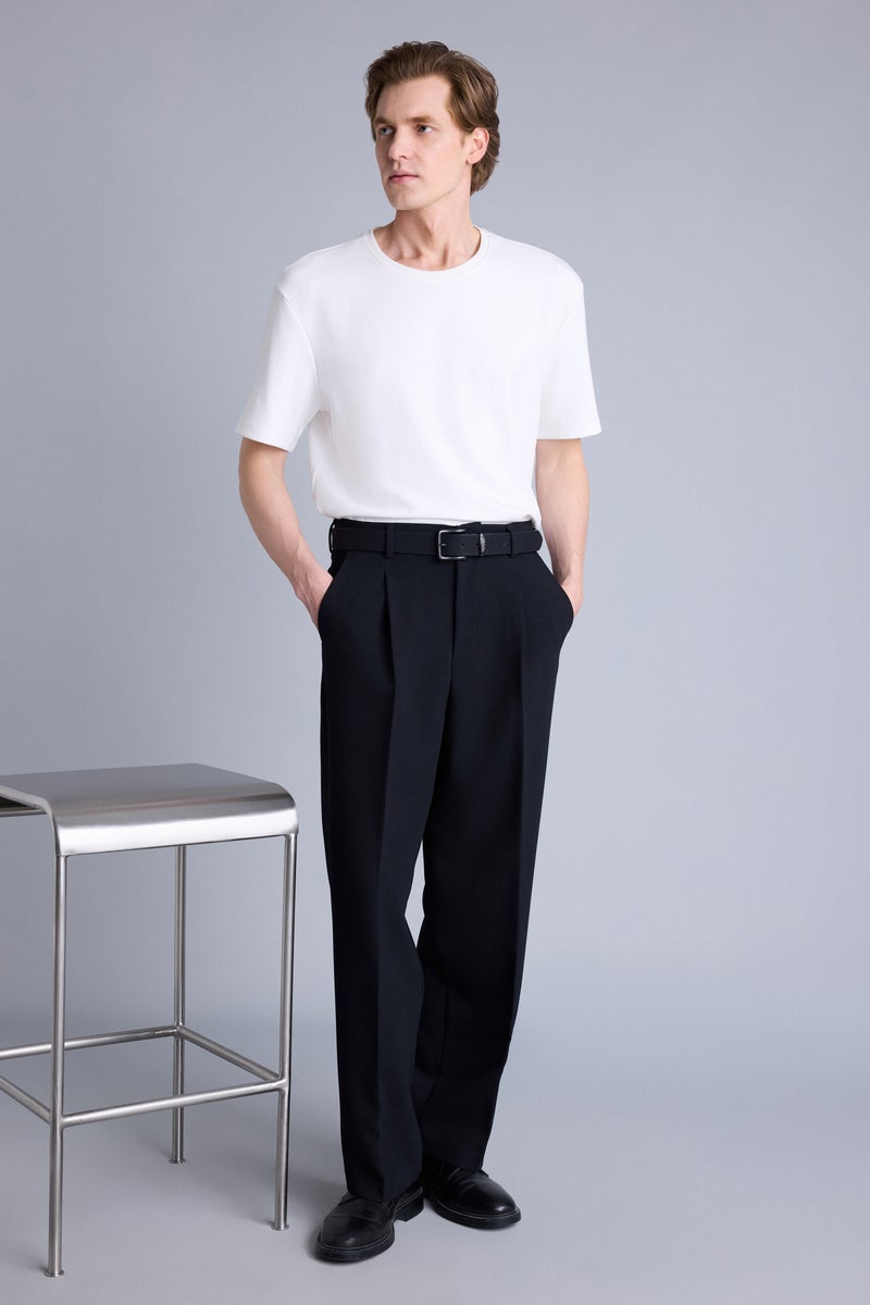DeFacto Black Man Wide Leg Trousers Casual - Image 1
