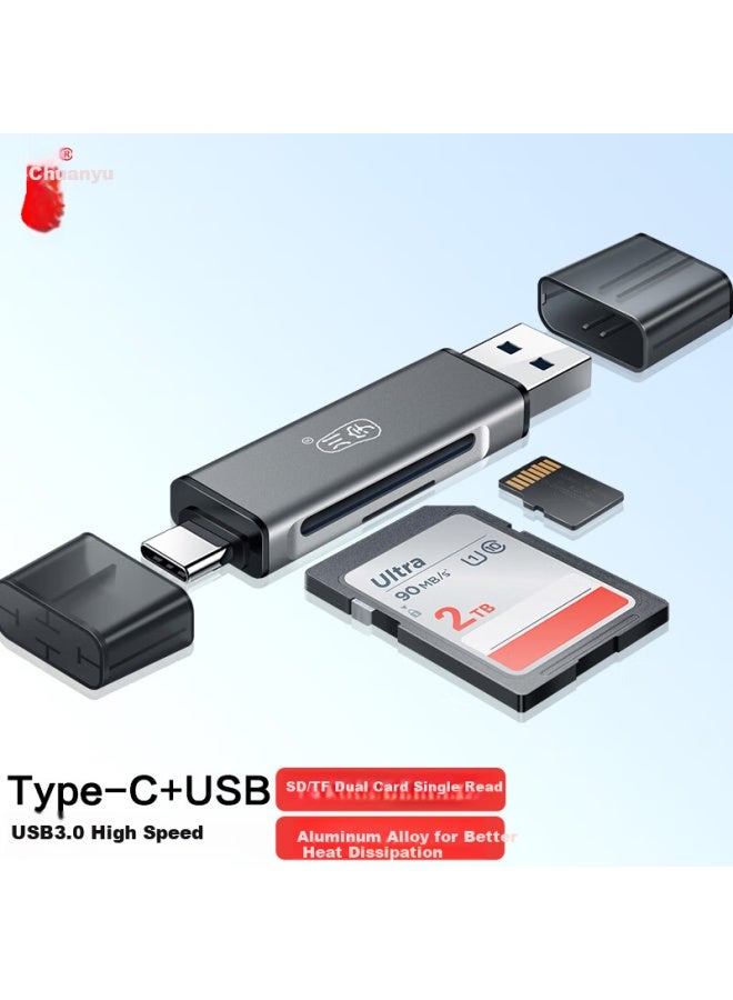 Chuanyu Usb/type-c 3.0 High-speed Card Reader Sd/tf Multi-function All-in-one For Computer/tablet/phone/apple 16/15 Camera Drone Monitoring - Image 1