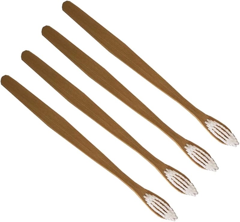 4 Pack Biodegradable White Toothbrushes With Soft Bristles And Anti Slip Handle For Travel Home Use - Image 1