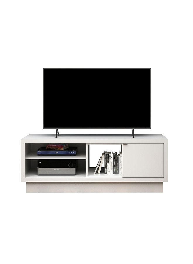 DANUBE HOME Belinda Tv Cabinet With 1 Door Up To 55 Inches Entertainment Wall Tv Unit Wooden Tv Rack Stand Media Console Table For Living Room L 160x40x60 Cm White  - Image 2