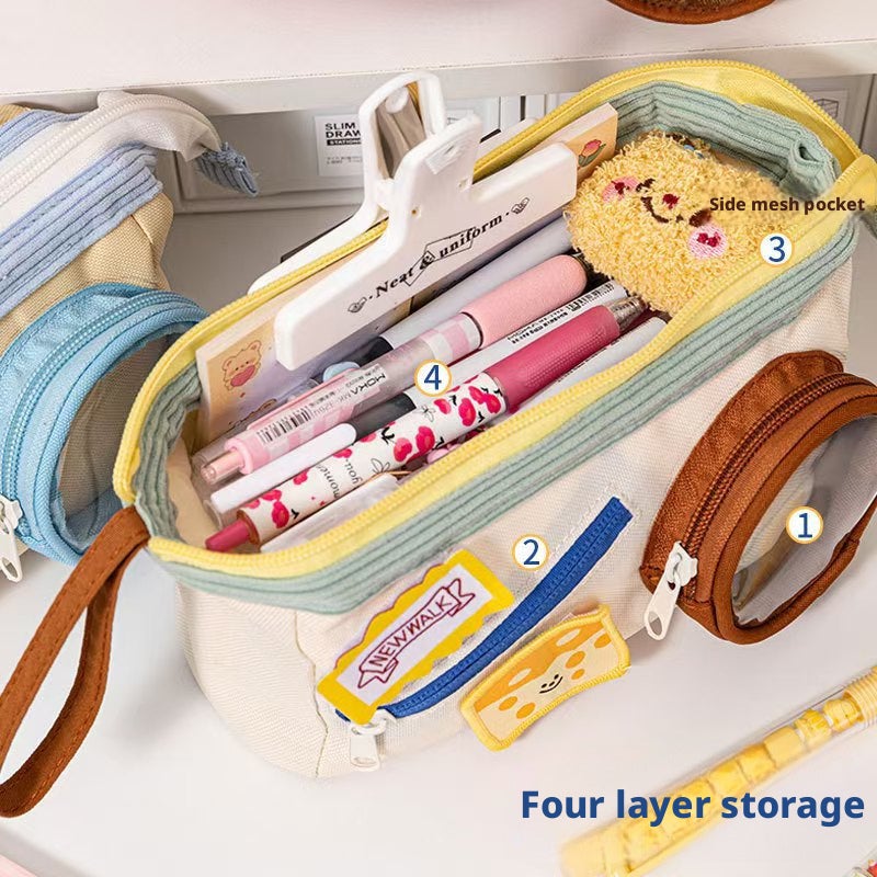 Cute Food Themed Pencil Case, Large Capacity Student Stationery Bag - Image 3
