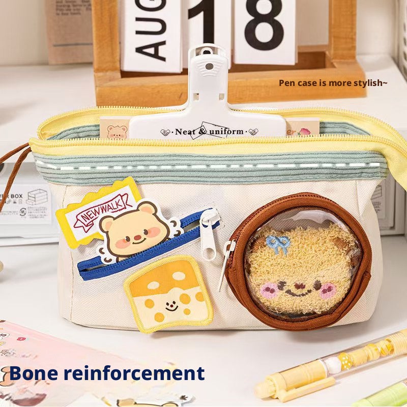 Cute Food Themed Pencil Case, Large Capacity Student Stationery Bag - Image 4