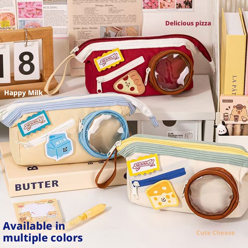 Cute Food Themed Pencil Case, Large Capacity Student Stationery Bag - Image 1