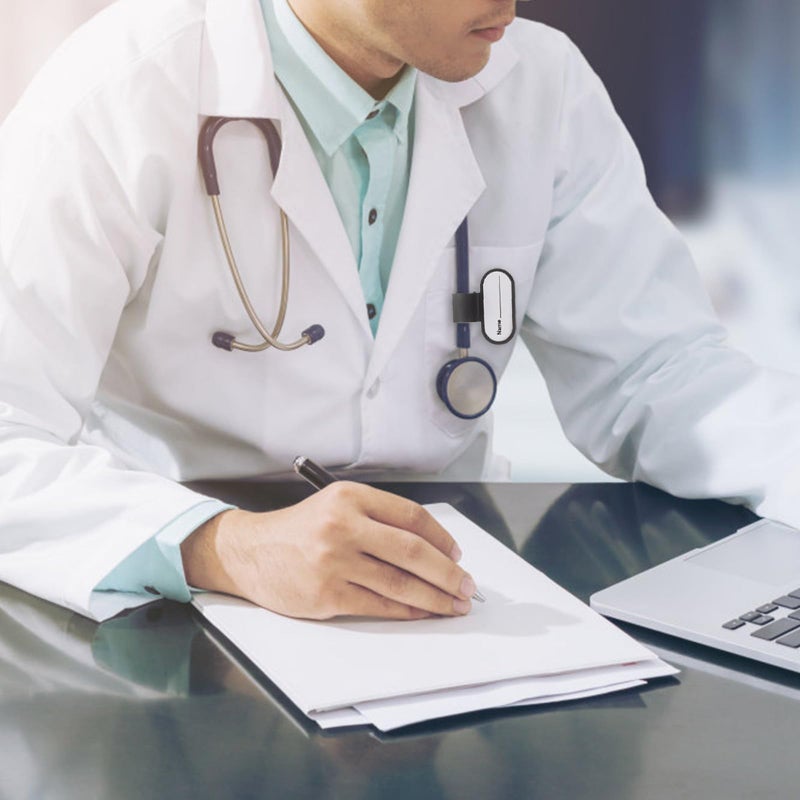 حامل بطاقة الاسم ثنائي الجانب للسماعة الطبية مع مشبك 5 قطع لوحة تعريف بلاستيكية للمهنيين الطبيين - Image 5