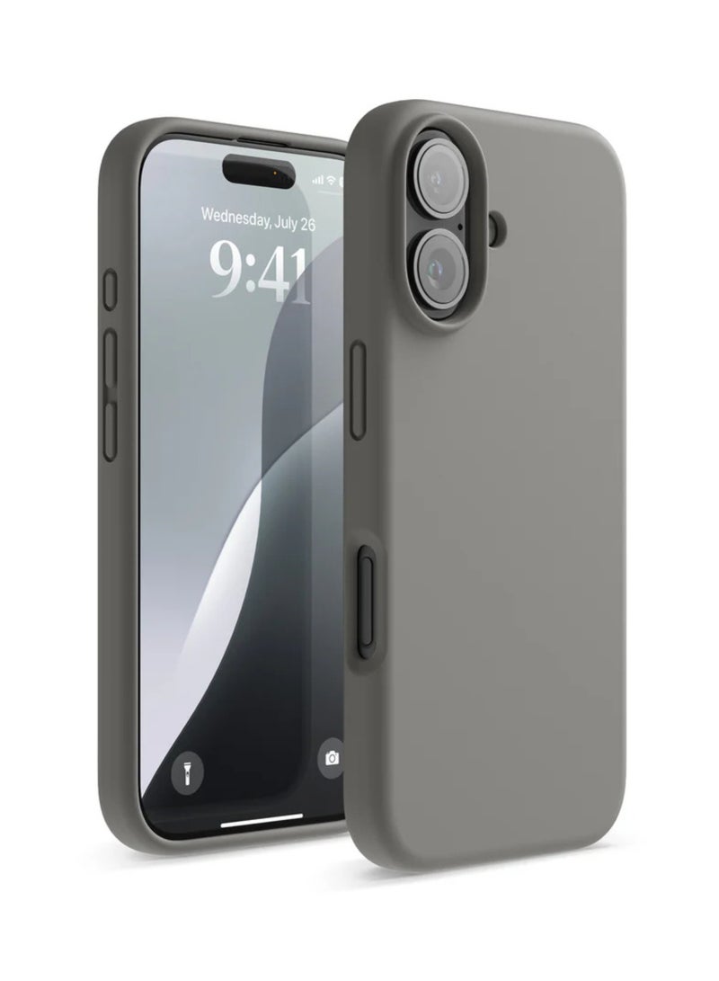iPhone 16 Plus Case 6.7 inch - Silicone Shockproof Protective Cover, Slim Soft Touch Anti Scratch Anti Slip Drop Protection, Full Body Durable Lightweight Phone Shell (Gray)