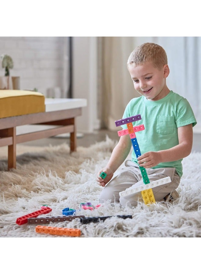 TEGRILO Math Link Cubes and Activity Card-Based Math Cube Manipulatives Connecting Cube Math Counters for Learning Activities in Kindergarten (130pcs Cubes and Cards) - Image 2