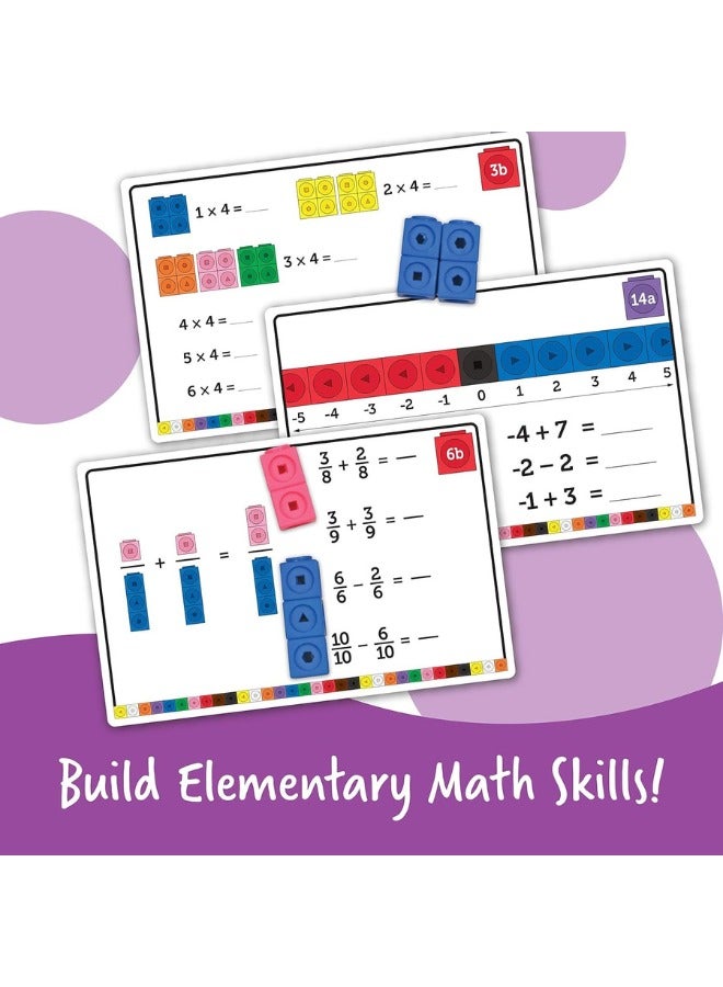 TEGRILO Math Link Cubes and Activity Card-Based Math Cube Manipulatives Connecting Cube Math Counters for Learning Activities in Kindergarten (130pcs Cubes and Cards) - Image 5