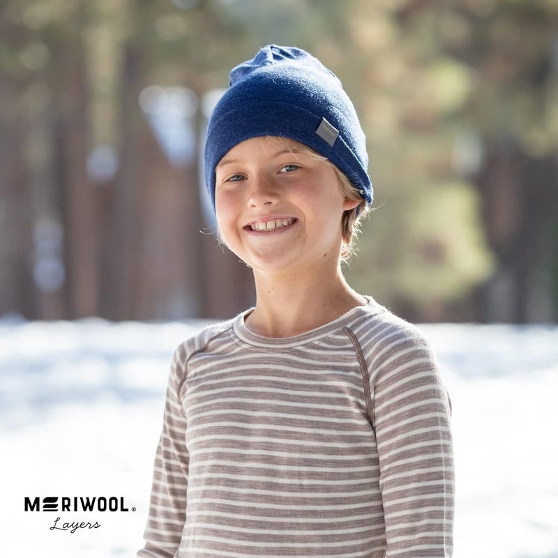 MERIWOOL Kids Merino Wool Beanie Hat - Warm, Breathable Unisex Children Knit Cap for Boys and Girls - Image 4