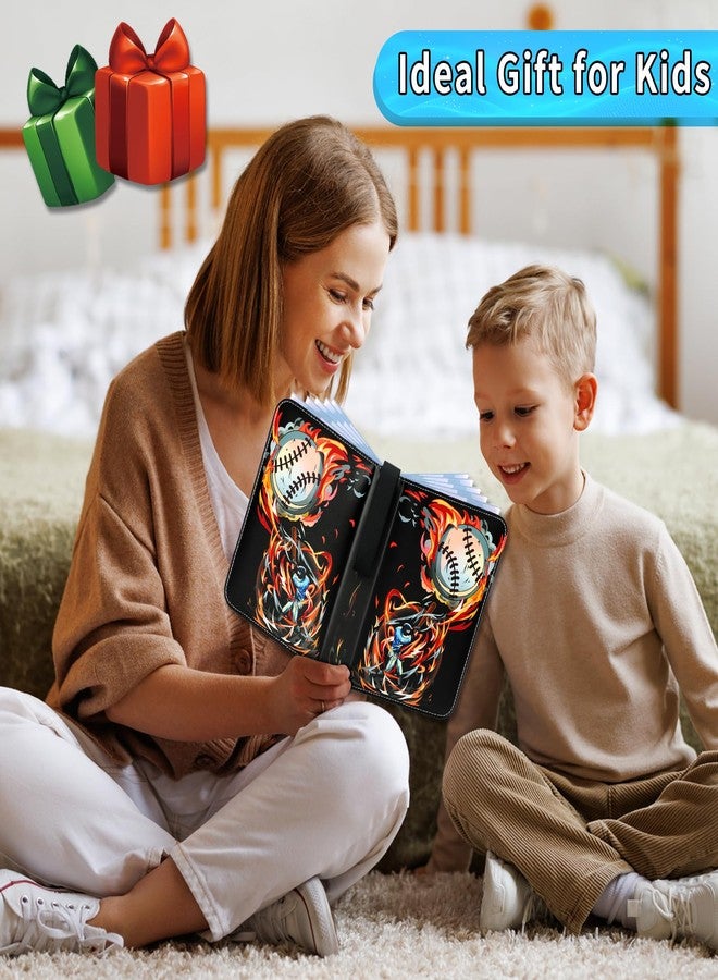 مجلد بطاقات البيسبول، حامل بطاقات البيسبول ذو 900 جيب مع 50 غلافًا قابلاً للإزالة، تصميم إبداعي، مجلد بطاقات رياضية بسحاب، عرض وتخزين لبطاقات البيسبول، هدية للأولاد والبنات لهواة الجمع (أحمر 900 بطاقة) - Image 2