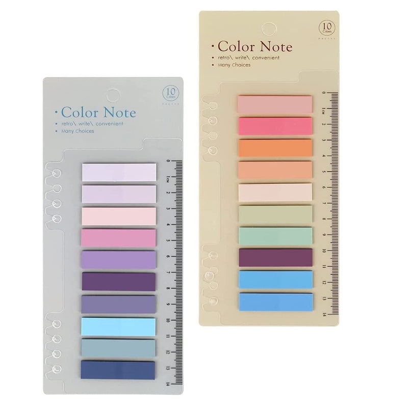 CLOSAL ® Sticky Tabs Sticky Index Tabs for Annotating Books Page Markers Transparent Sticky Notes Colorful Morandi Sticky Book Tabs (2 Packs | 400 Pcs) - Image 1