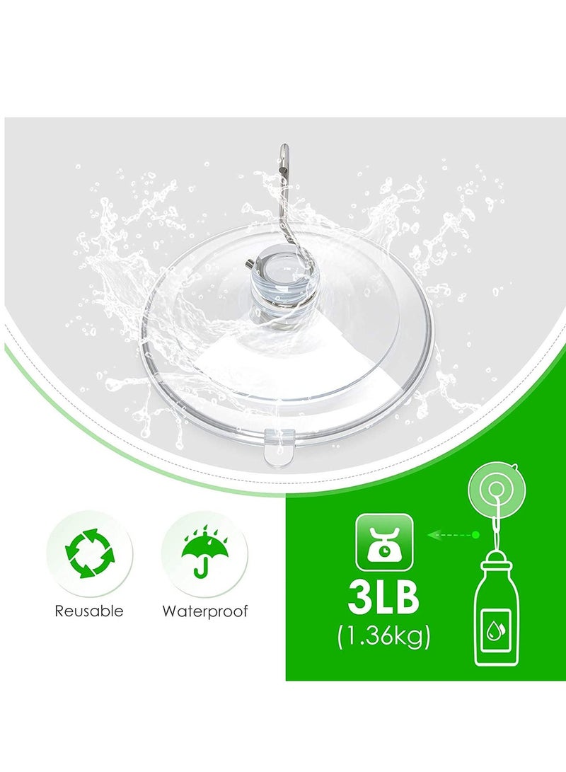 Suction Cup Hooks, 45 mm Clear PVC Suction Cups with Metal Hooks Removable Small Suction Cups for Kitchen Bathroom Shower Wall Window Glass Door, 24 Pack - Image 4