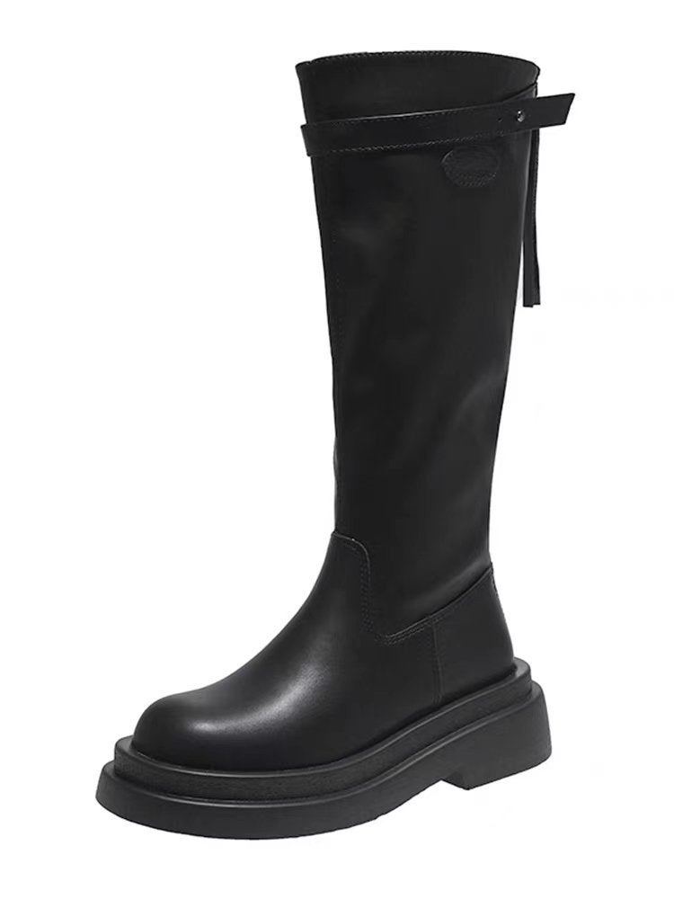 French Style Boots For Women 2023 Autumn New Fashion All-Match Retro Western Style Thick-Soled Knee Thin Boots Fashion - Image 1