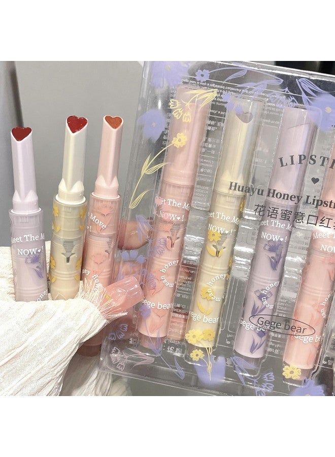 Gege bear Lipsticks for Women, Gege Bear Flower Honey Jelly Lipstick Set, Heart Shaped Click Pen Creamy Lip Gloss for Girls, Waterproof Lipstick Combo Pack of 6, Hydrating Moisturizer Non Sticky Lip Makeup ( 6 Pcs , 3.2g Each ) - Image 2