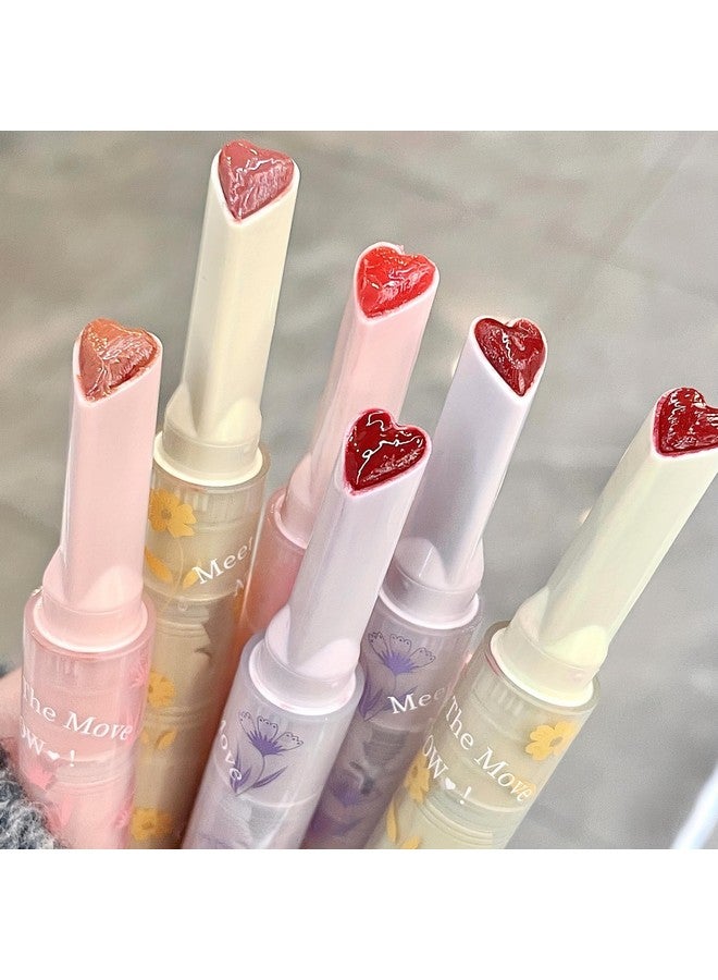 Gege bear Lipsticks for Women, Gege Bear Flower Honey Jelly Lipstick Set, Heart Shaped Click Pen Creamy Lip Gloss for Girls, Waterproof Lipstick Combo Pack of 6, Hydrating Moisturizer Non Sticky Lip Makeup ( 6 Pcs , 3.2g Each ) - Image 4