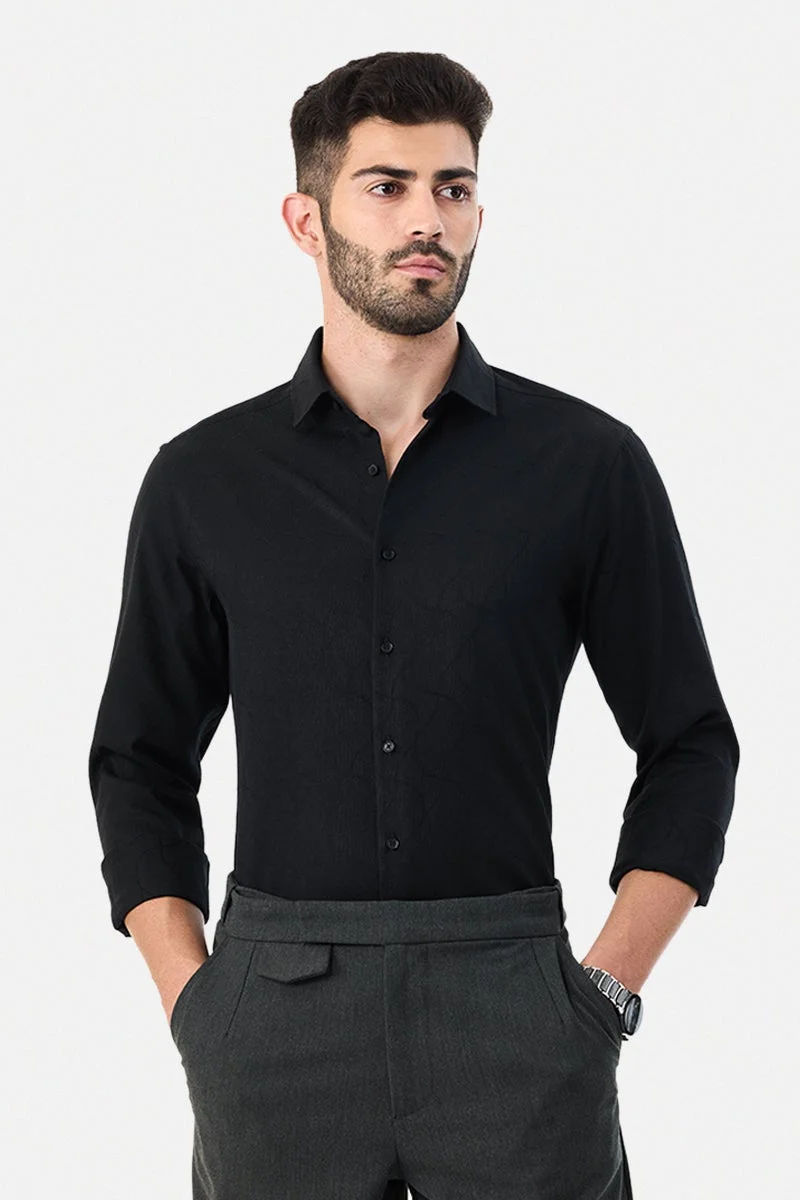 SNITCH Textured Slim Fit Shirt