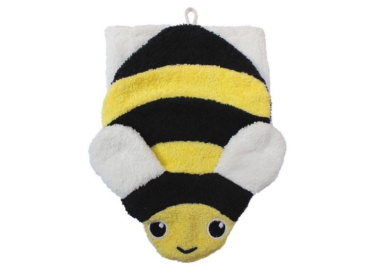 Furnis Organic Cotton, Washcloth Mitt Bumble Bee Puppet, Adult Size - Image 1