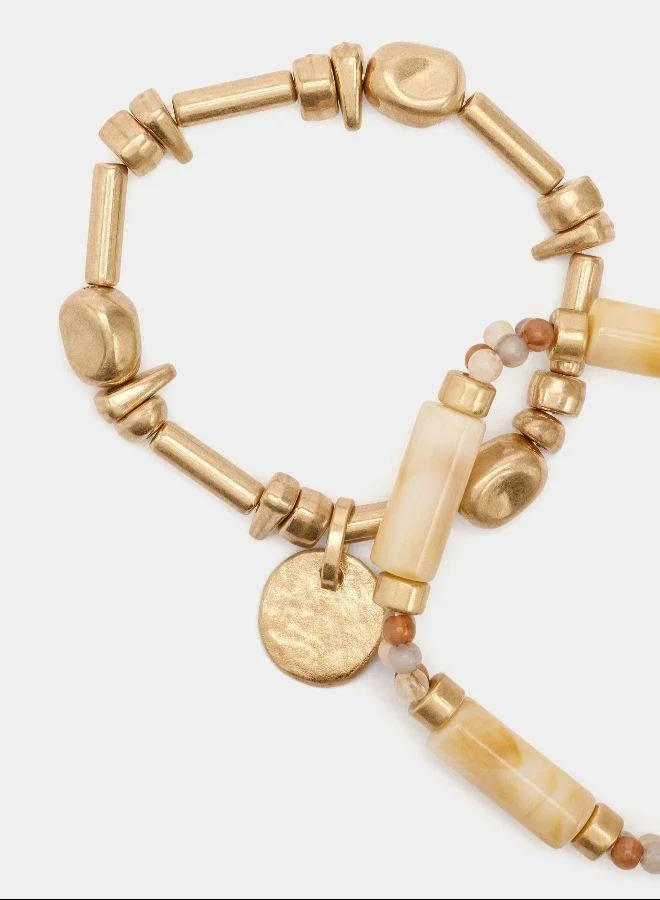 بارفوا مجموعة أساور مطاطية ذات تأثير حجر متعددة الألوان