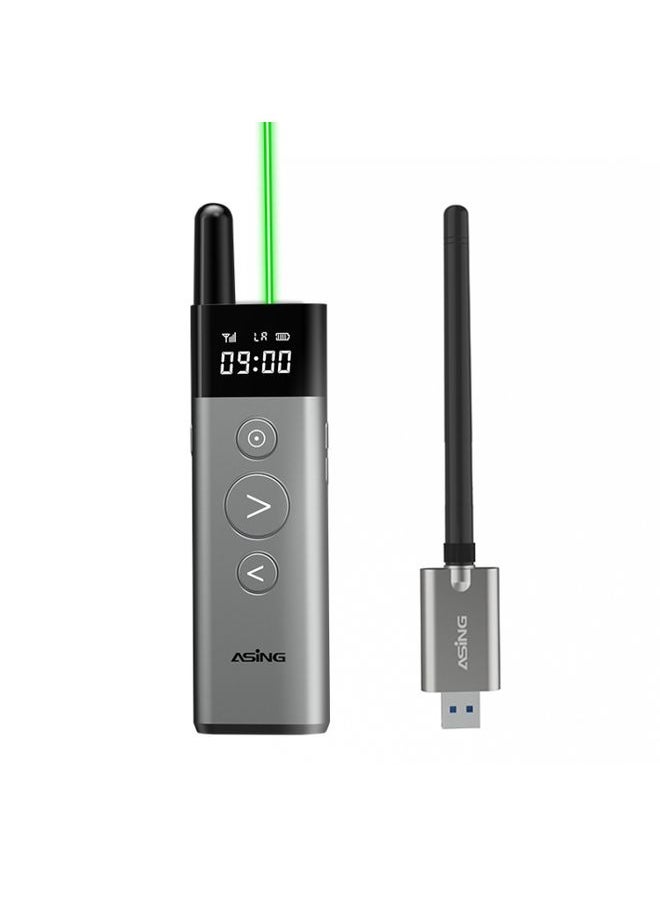 Generic - ASiNG A10 Green Light PPT Page Turning Pen Remote Control Presentation Pen, Capacity: 128M (Gray) - Image 1