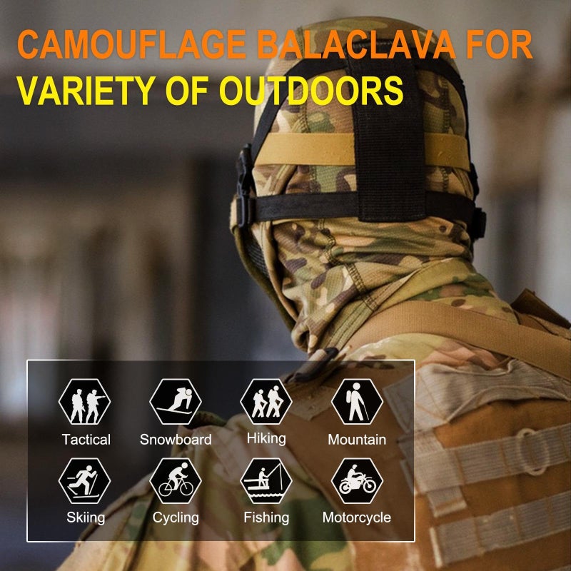 XY3545HS Camo Balaclava Face Mask for Man and Women-Huntingï¼ŒSkiingï¼ŒMotorcycle Windproofï¼ŒUV Protection&Military Training - Image 2