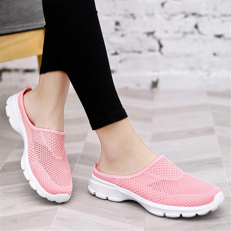 ChicWind Womens Garden Clogs Slip-on Backless Sneaker Mules Shoes Pink 8 - Image 2
