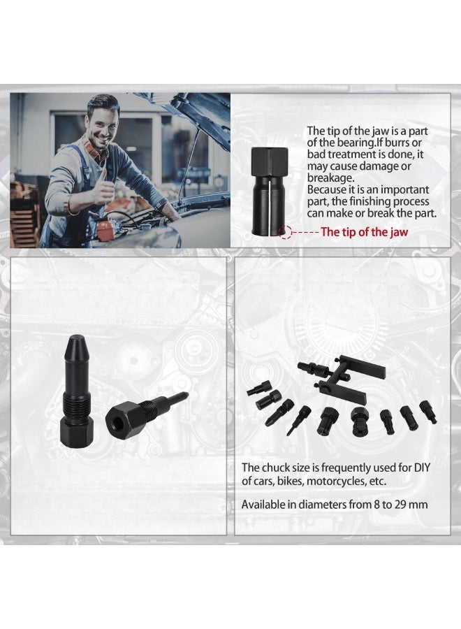 مجموعة أدوات سحب محمل الفتحة العمياء للدراجات النارية، 10 قطع، مجموعة أدوات سحب محمل داخلي لعجلة الدراجة النارية بمقاس 8-25 مم، أداة سحب المحمل الداخلي العمياء الداخلي - Image 3