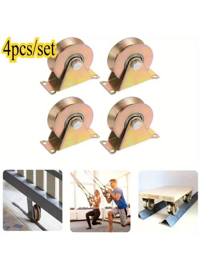 4 Pcs V Groove Metal Pulleys For Industrial Machinery And Roller Shutters - Image 1