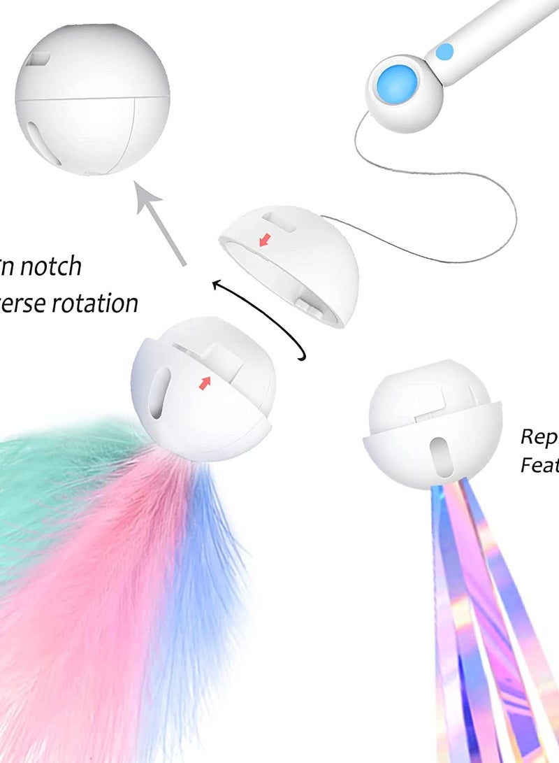 Cat Toys, Interactive Cat Stuff Toys for Indoor Cat, Cat Wand Toy, Cat Feather Toys with 2 Feather Refills, Retractable Cat Teaser Wand Toy for Small, Medium, Large Cats-Blue - Image 2