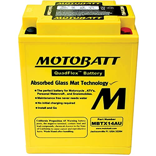 Motobatt بطارية موتوبات DB الكهربائية MBTX14AU جديدة بسعة 16.5Ah، لأبريليا، أتلانتيك، دوكاتي، هوندا، هارلي-ديفيدسون، كاواساكي، تريومف، BRP كان-أم، أرتيك كات، بولاريس، أخرى 12N14-3A 12N14-3B YB14-A1 YB14-A2 - Image 2