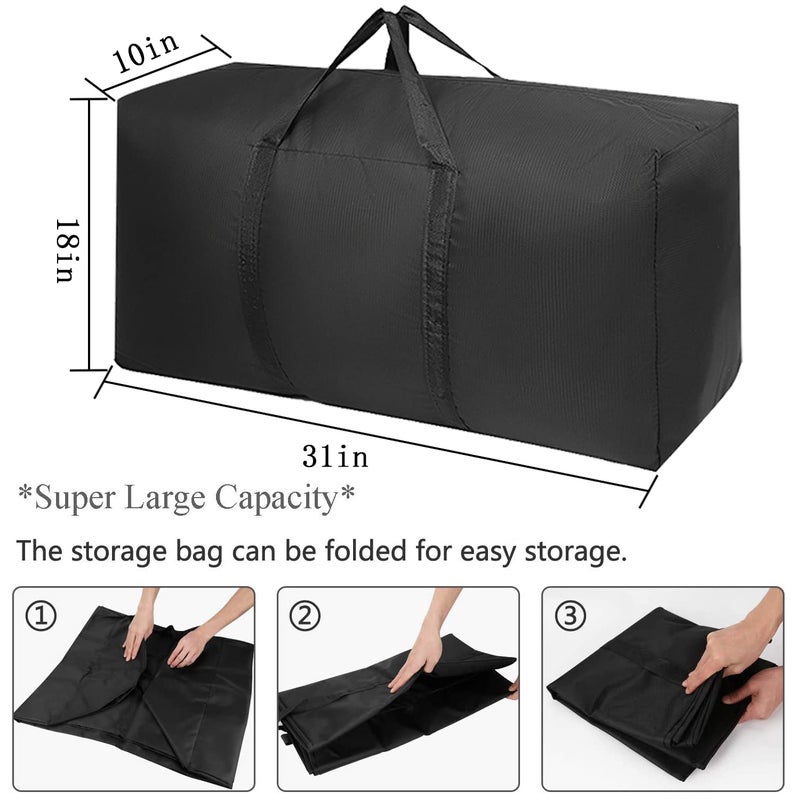 Vioetry Extra Large Moving Bags with Strong Zippers & Carrying Handles, Storage Bags Storage Totes for Clothes, Moving Supplies, Space Saving Oversized Storage Bag Organizer for Moving, Traveling (2 Pack) - Image 2
