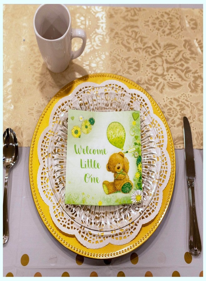 Iconikal 75-Count Baby Shower Party Napkins, Gender Neutral Green, Disposable Paper Party Napkins, Dinner Size - Image 4