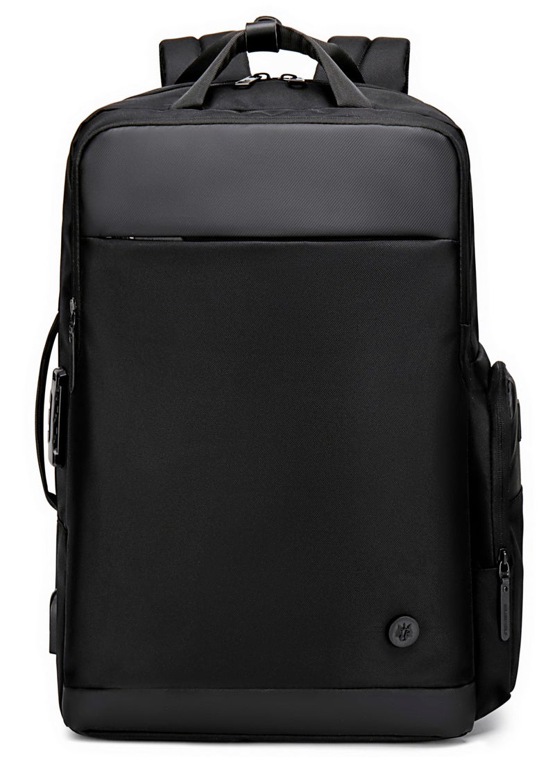 ARCTIC HUNTER Casual Lightweight School Laptop Bag Water Resistant College Travel Backpack for Men and Women GB00397 Black - Image 2