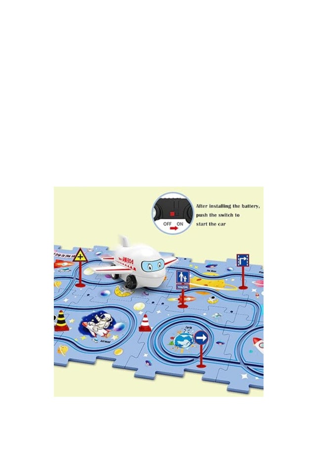 Puzzle Track Car Playset for Toddlers (13 Pieces) Multiple Shapes Random Selection - Image 4