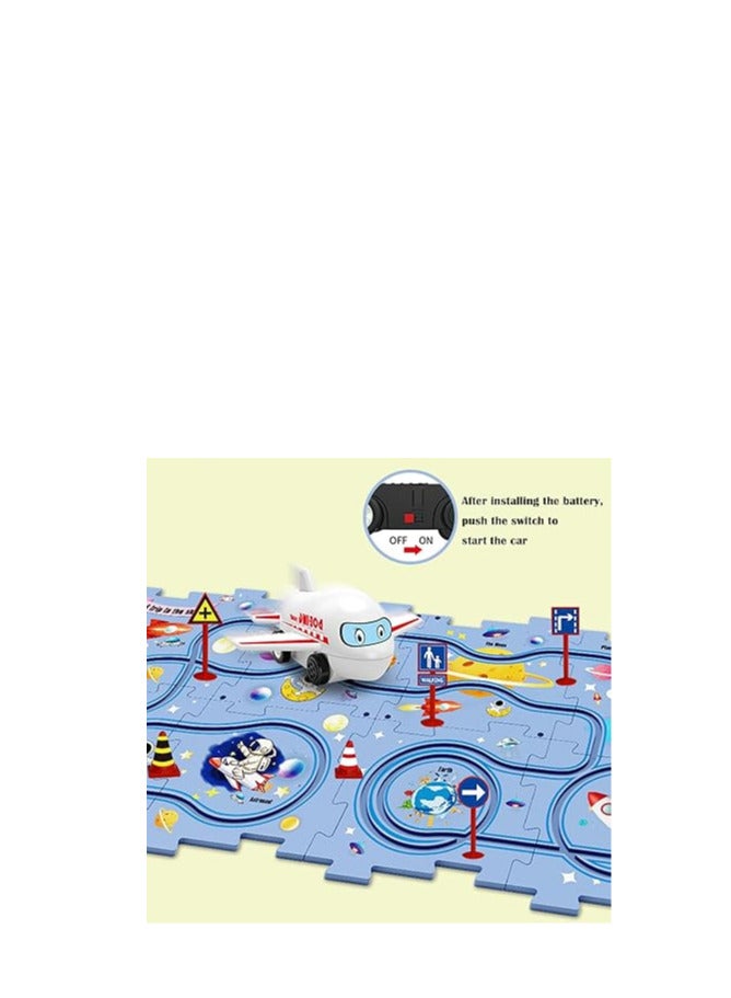 Puzzle Track Car Playset for Toddlers (13 Pieces) Multiple Shapes Random Selection - Image 3